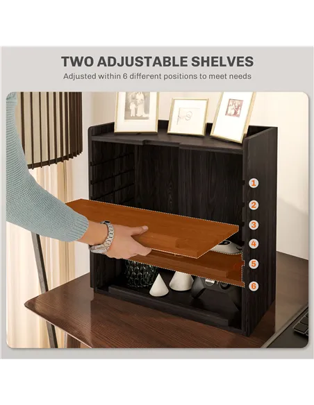 HOMCOM Four-Tier Desktop Organiser - Dark Brown