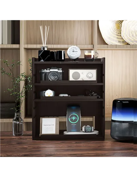 HOMCOM Four-Tier Desktop Organiser - Dark Brown