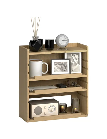 HOMCOM Four-Tier Desktop Organiser - Oak Tone