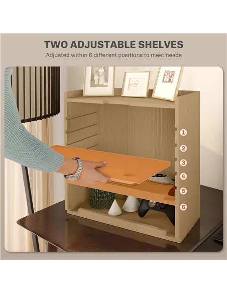 HOMCOM Four-Tier Desktop Organiser - Oak Tone