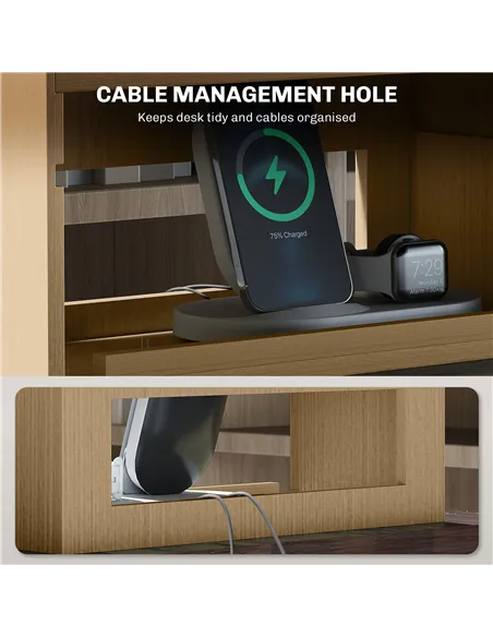 HOMCOM Four-Tier Desktop Organiser - Oak Tone