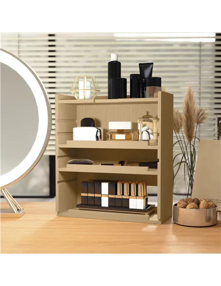 HOMCOM Four-Tier Desktop Organiser - Oak Tone