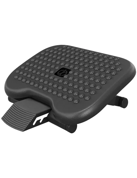 HOMCOM Footrest Adjustable Height & Angle Tilting Platform Home Office Foot Rest Black