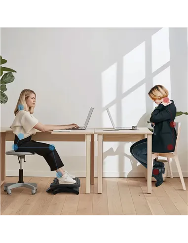 HOMCOM Footrest Adjustable Height & Angle Tilting Platform Home Office Foot Rest Black