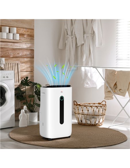 HOMCOM 6500mL Portable Dehumidifier with Air Purifier Filter, 24H Timer, 4 Modes, 22L/Day, for Home Laundry Basement