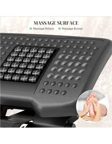 HOMCOM Three-Level, Multi-Angle Massage Footrest - Black