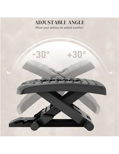 HOMCOM Three-Level, Multi-Angle Massage Footrest - Black