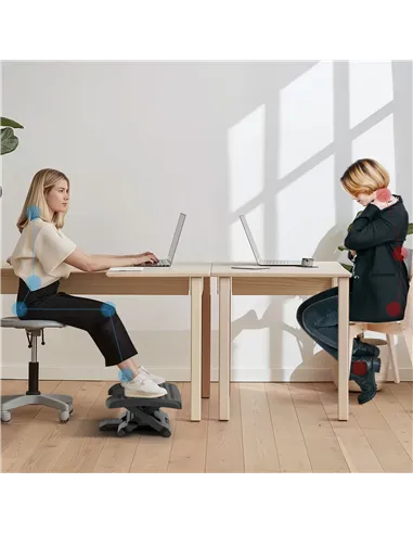 HOMCOM Three-Level, Multi-Angle Massage Footrest - Black