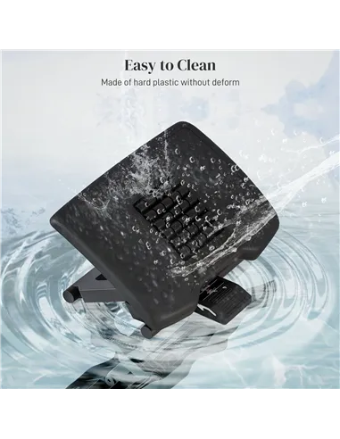 HOMCOM Three-Level, Multi-Angle Massage Footrest - Black