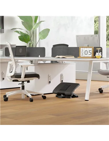 HOMCOM Three-Level, Multi-Angle Massage Footrest - Black