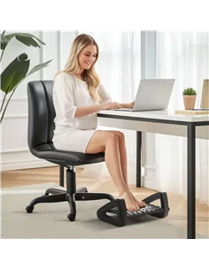 HOMCOM 10°-45° Six-Angle Massage Footrest - Black 2