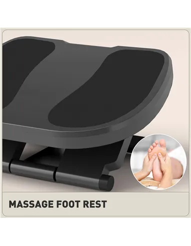 HOMCOM 0-30° Three-Height Under-Desk Support Footrest - Grey