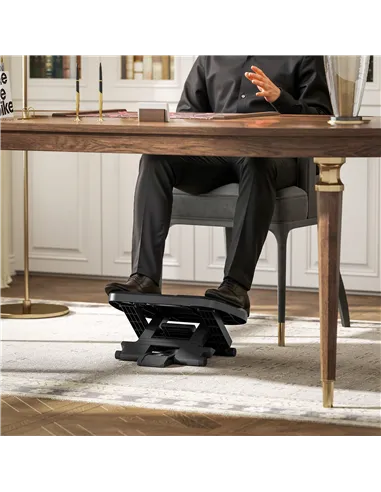 HOMCOM 0-30° Three-Height Under-Desk Support Footrest - Grey