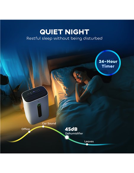 HOMCOM 6500mL Portable Dehumidifier with Air Purifier Filter, 24H Timer, 4 Modes, 22L/Day, for Home Laundry Basement