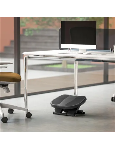 HOMCOM 0-30° Three-Height Under-Desk Support Footrest - Grey