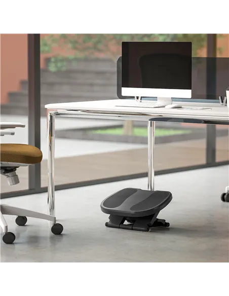 HOMCOM 0-30° Three-Height Under-Desk Support Footrest - Grey