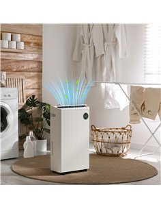 HOMCOM 5500mL Portable Dehumidifier with Air Purifier, UVC, Ioniser, 24H Timer, 5 Modes, 16L/Day, for Home Laundry, White 2