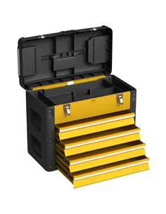 HOMCOM 4 Drawers Large Toolbox - Yellow