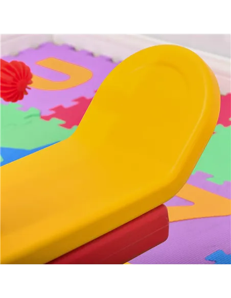 HOMCOM Kids Seesaw Safe Teeter Totter 2 Seats with Easy-Grip Handles, Safe, Indoor Outdoor Living Room Playroom Backyard Equipme