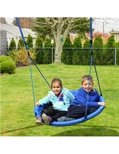 HOMCOM Kid Nest Swing Seat Saucer Tree Swing 40 Inch/100cm for Outdoor Indoor Blue