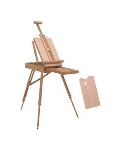 HOMCOM Wooden Art Easel Tripod Sketch Artist Painters Craft Portable Folding Drawing Board Lightweight - Natural Wood