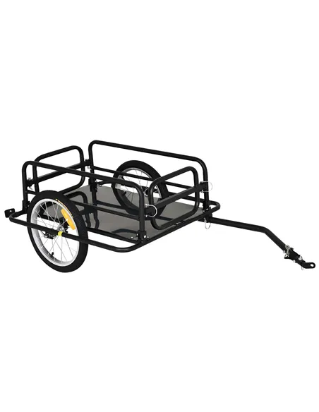 HOMCOM Bike Cargo Trailer in Steel Frame Extra Bicycle Storage Carrier with Hitch-Black