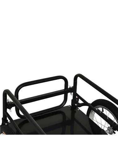 HOMCOM Bike Cargo Trailer in Steel Frame Extra Bicycle Storage Carrier with Hitch-Black