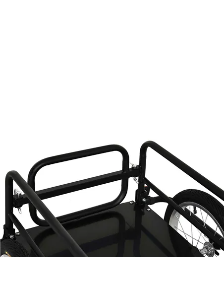 HOMCOM Bike Cargo Trailer in Steel Frame Extra Bicycle Storage Carrier with Hitch-Black