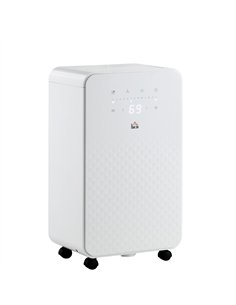 HOMCOM 2000mL Portable Dehumidifier with Air Purifier, 24H Timer, 5 Modes, 12L/Day, for Home Laundry, White