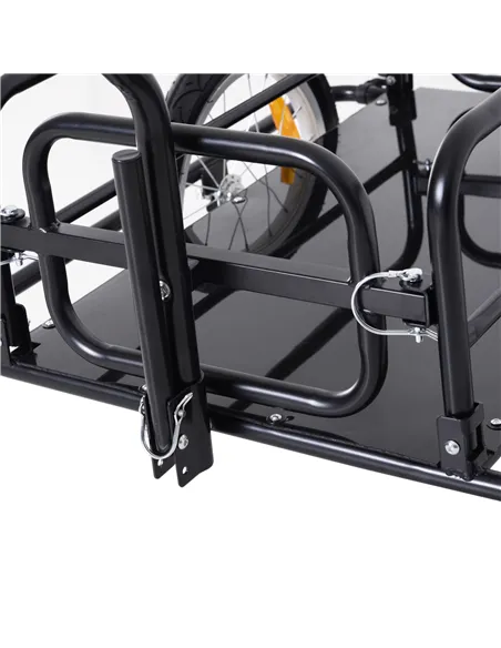 HOMCOM Bike Cargo Trailer Bicycle Trailer Cargo Storage Cart w/ Hitch Cycling Camping Luggage Storage Carrier Transport Steel Bl
