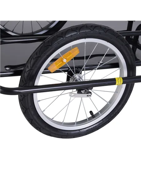 HOMCOM Bike Cargo Trailer Bicycle Trailer Cargo Storage Cart w/ Hitch Cycling Camping Luggage Storage Carrier Transport Steel Bl