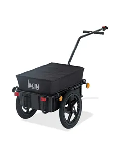 HOMCOM Cargo Trailer Bike Stroller Garden Trolley W/Carrier Utility Luggage & Wheels Black