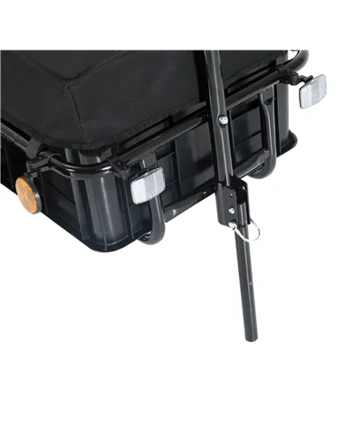 HOMCOM Cargo Trailer Bike Stroller Garden Trolley W/Carrier Utility Luggage & Wheels Black