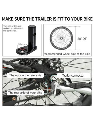 HOMCOM Bicycle Cargo Trailer, Two-Wheel Bicycle Large Cargo Wagon Trailer Oxford Fabric, Folding Storage, & Removable Cover, Yel