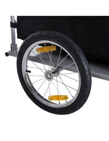 HOMCOM Bicycle Cargo Trailer, Two-Wheel Bicycle Large Cargo Wagon Trailer Oxford Fabric, Folding Storage, & Removable Cover, Yel