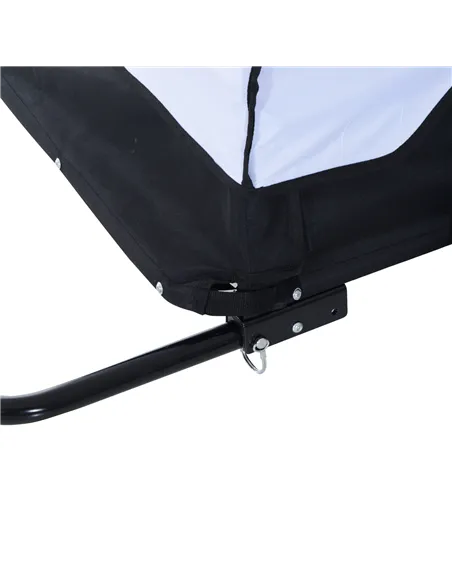 HOMCOM Bike Trailer Cargo in Steel Frame Extra Bicycle Storage Carrier with Removable Cover and Hitch (White and Black)