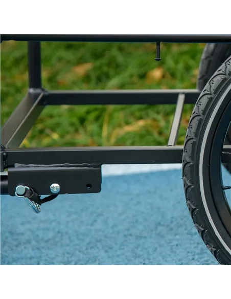 HOMCOM 65L Steel Frame Bike Trailer Storage Box - Black