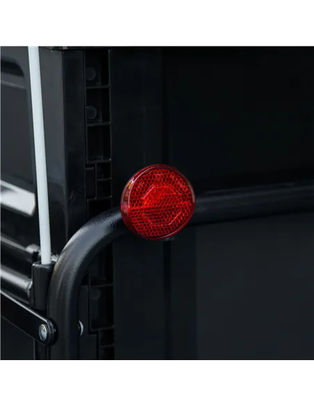 HOMCOM Steel Trailer for Bike, Bicycle Cargo Trailer with 65L Foldable Storage Box and Safe Reflectors, Max Load 40KG, Black