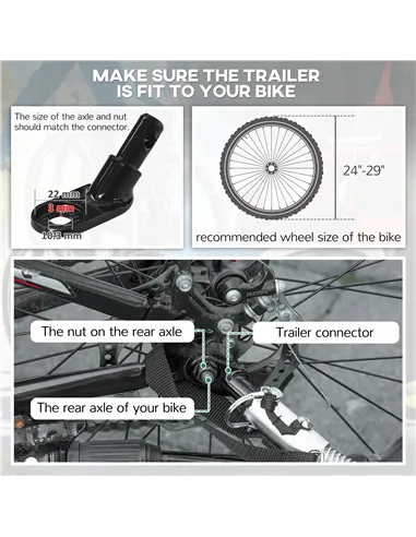 HOMCOM Baby Bike Trailer with 5 Point Harness, Steel Frame, Reflectors, Safety Flag, Hitch Coupler, Purple