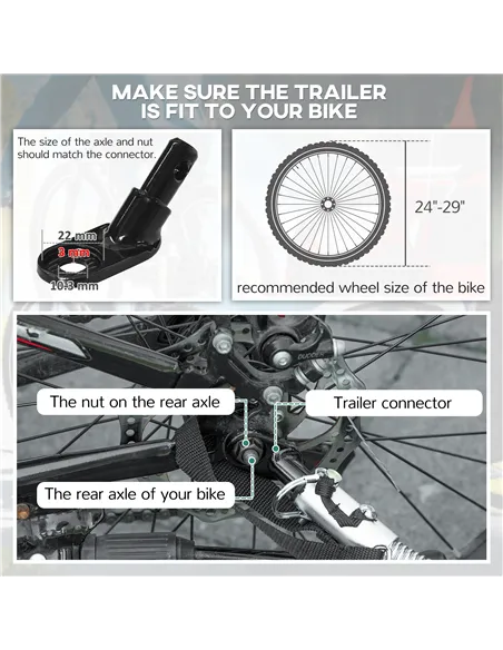 HOMCOM Baby Bike Trailer with 5 Point Harness, Steel Frame, Reflectors, Safety Flag, Hitch Coupler, Purple
