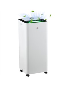 HOMCOM 3500mL Portable Dehumidifier with Air Purifier, 24H Timer, 5 Modes, 16L/Day, for Home Laundry, White
