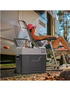 HOMCOM Car Refrigerator, Portable 12/24V 50 Litre Compressor Fridge Freezer, Electric Cooler Box for Camping, Travel, Picnic, Do 2