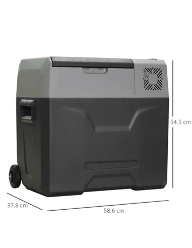 HOMCOM Car Refrigerator, Portable 12/24V 50 Litre Compressor Fridge Freezer, Electric Cooler Box for Camping, Travel, Picnic, Do