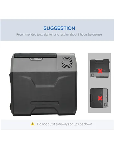 HOMCOM Car Refrigerator, Portable 12/24V 50 Litre Compressor Fridge Freezer, Electric Cooler Box for Camping, Travel, Picnic, Do