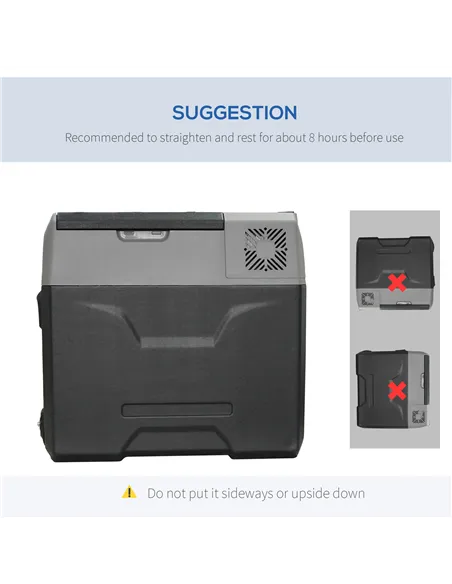 HOMCOM Car Refrigerator, Portable 12/24V 50 Litre Compressor Fridge Freezer, Electric Cooler Box for Camping, Travel, Picnic, Do