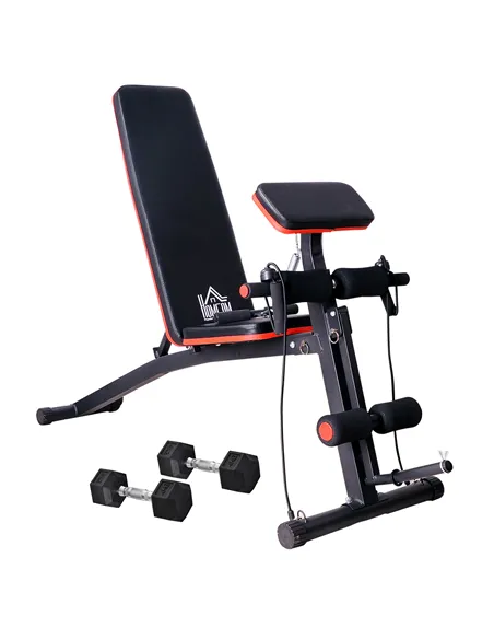 HOMCOM Adjustable Reclined Dumbbell Bench Weight Lifting Set Folding Sit Up Ab Bench Home Training Gym Multiuse Workout Exercise