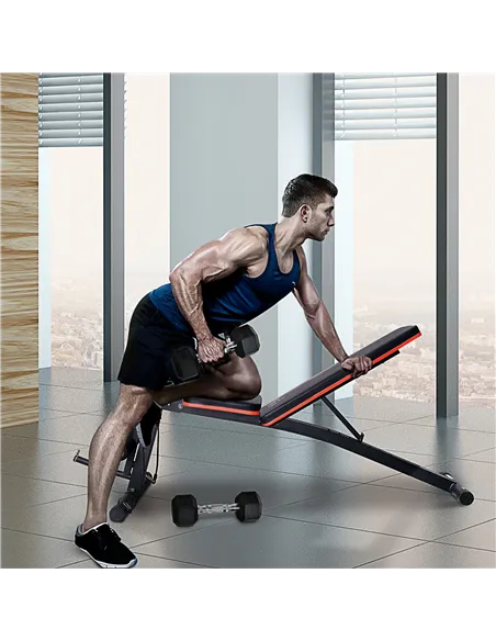 HOMCOM Adjustable Reclined Dumbbell Bench Weight Lifting Set Folding Sit Up Ab Bench Home Training Gym Multiuse Workout Exercise