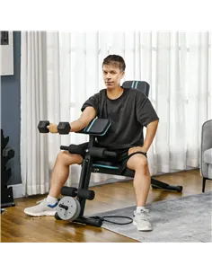 HOMCOM Foldable Weight Bench, Adjustable Strength Training Sit Up Ab Bench, Incline/Decline, Blue 2