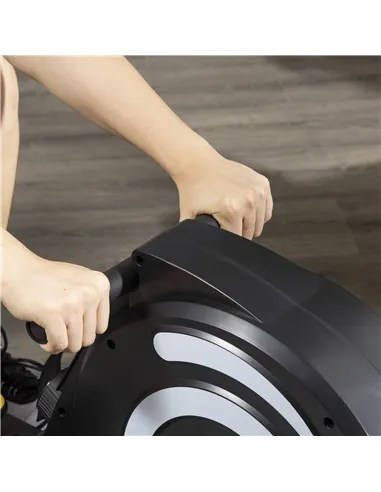 HOMCOM Folding Rowing Machine, Magnetic Rower Machine with 8 Levels Quiet Resistance, LCD Monitor, Wheels, Aluminium Slide Rail 