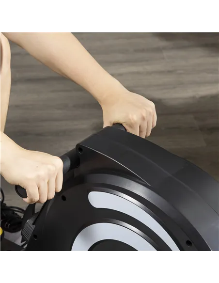 HOMCOM Folding Rowing Machine, Magnetic Rower Machine with 8 Levels Quiet Resistance, LCD Monitor, Wheels, Aluminium Slide Rail 